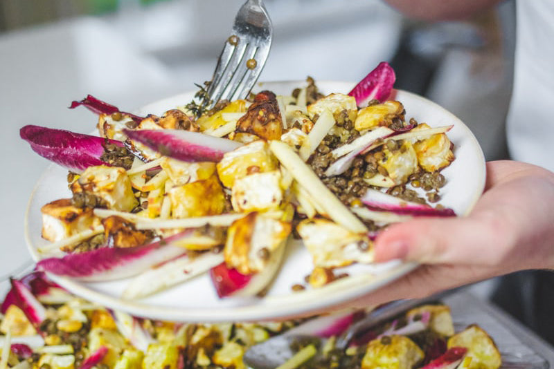 Veg and recipe - warm celeriac and lentil salad