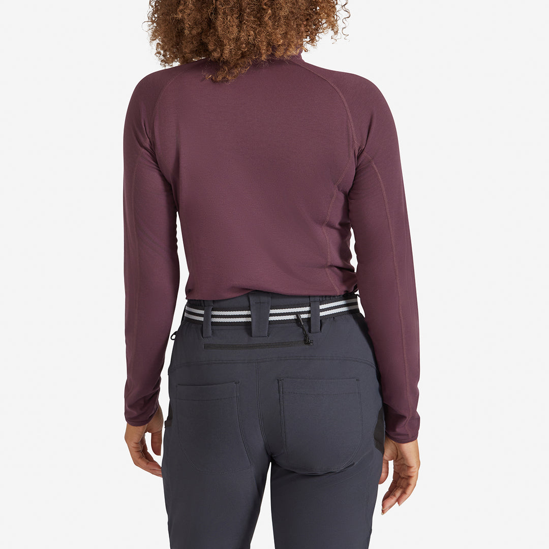 Women's Eden Gardening Zip-Neck Top - Prune Damson