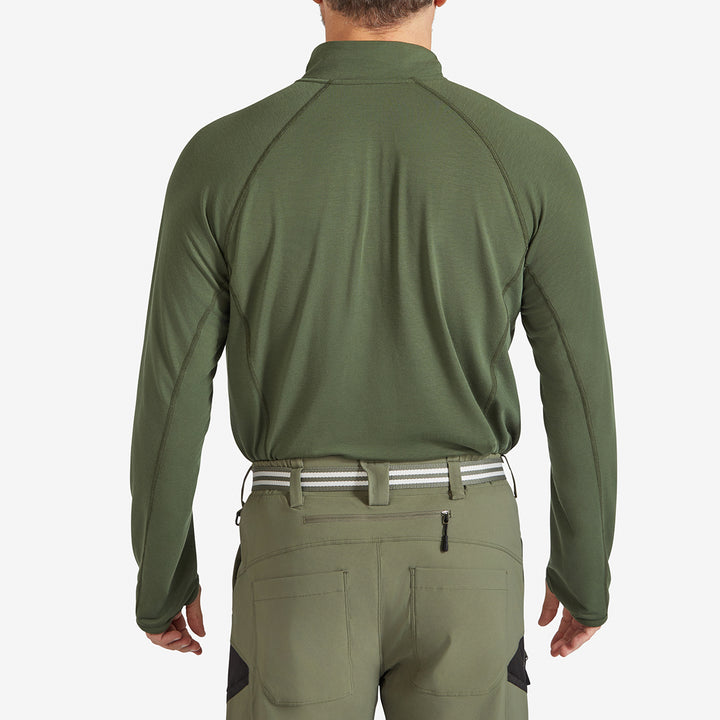 Men's Eden Gardening Zip-Neck Top - Dark Green