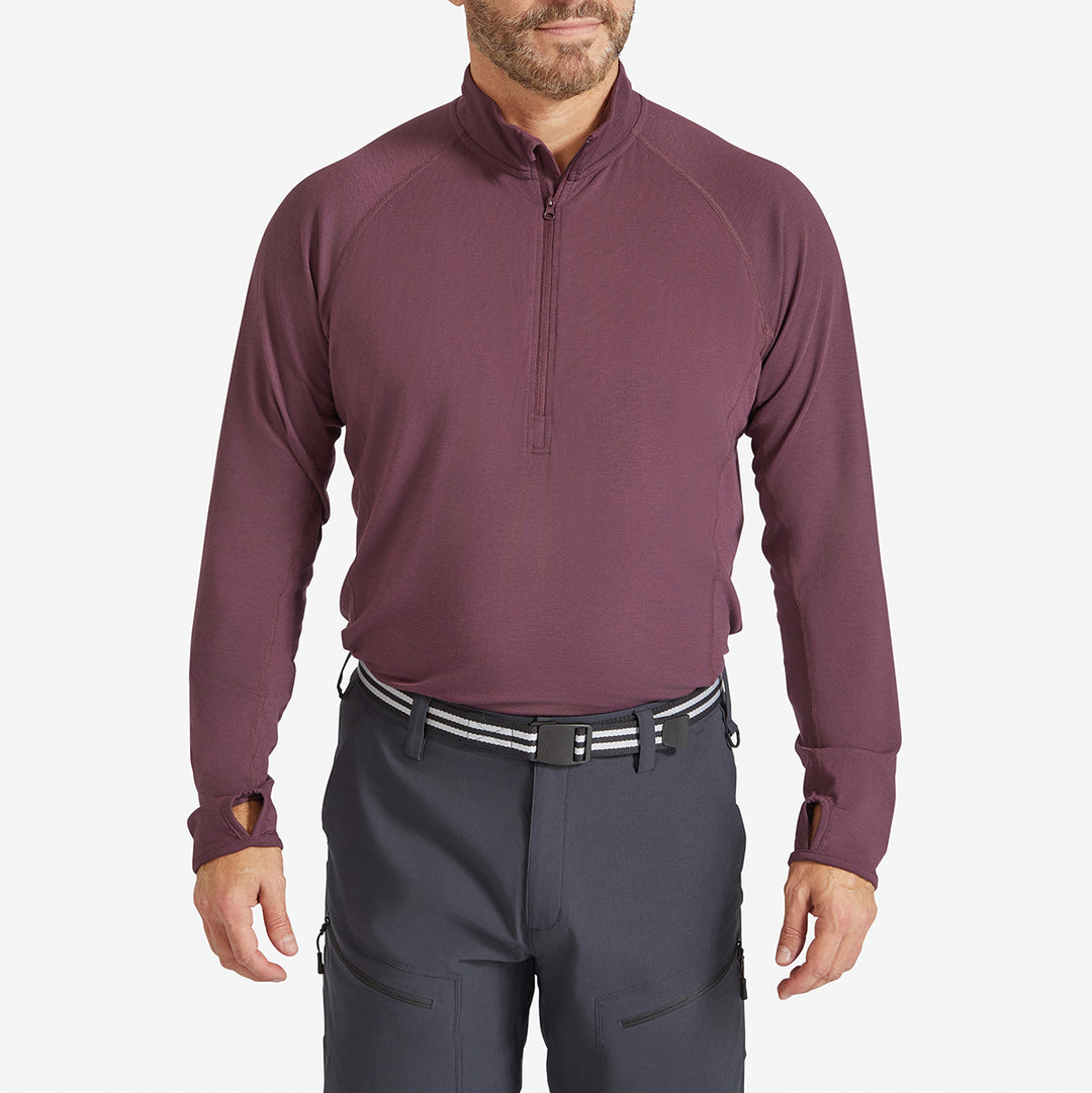 Men's Eden Gardening Zip-Neck Top - Prune Damson